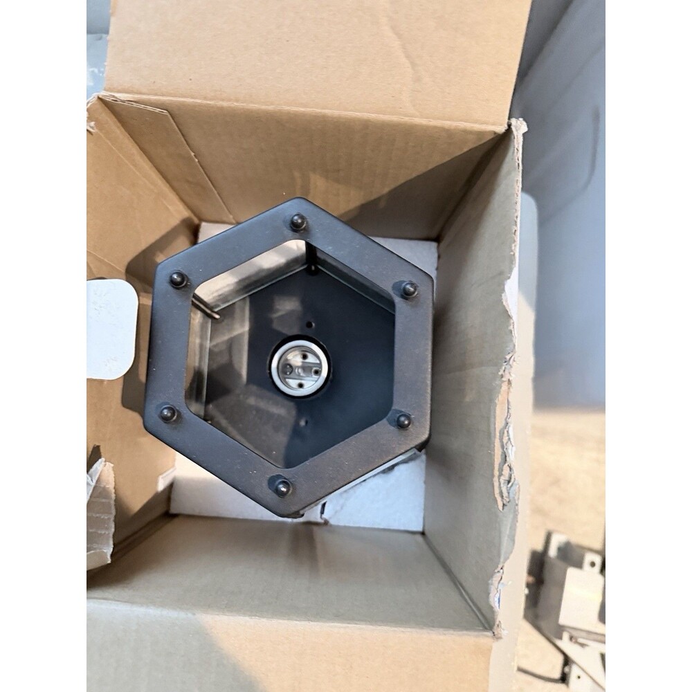 Project Source Flush Mount Ceiling Light Black Clear Glass 0338579